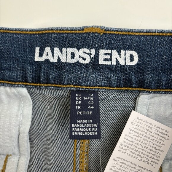 Land’s End Pleated Wide Leg Trouser Jeans (Sz Pet 12) High Rise Elevated Basic - Picture 9 of 10